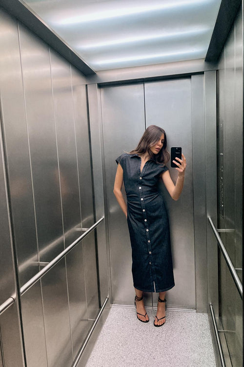 DENIM MIDI DRESS
