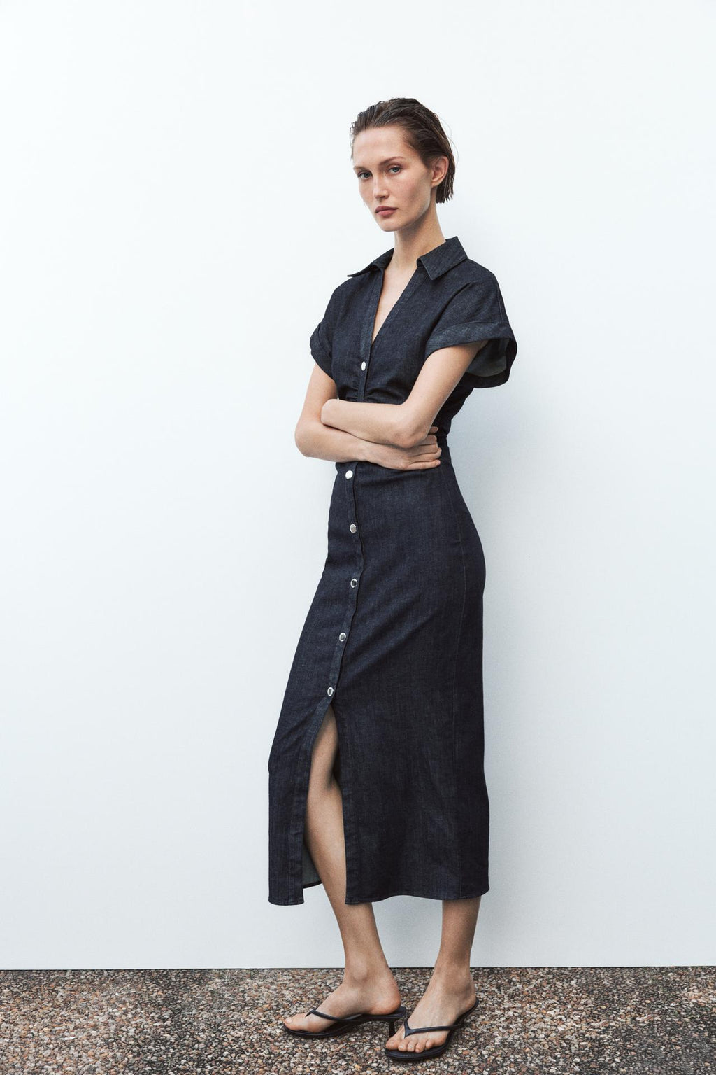 DENIM MIDI DRESS