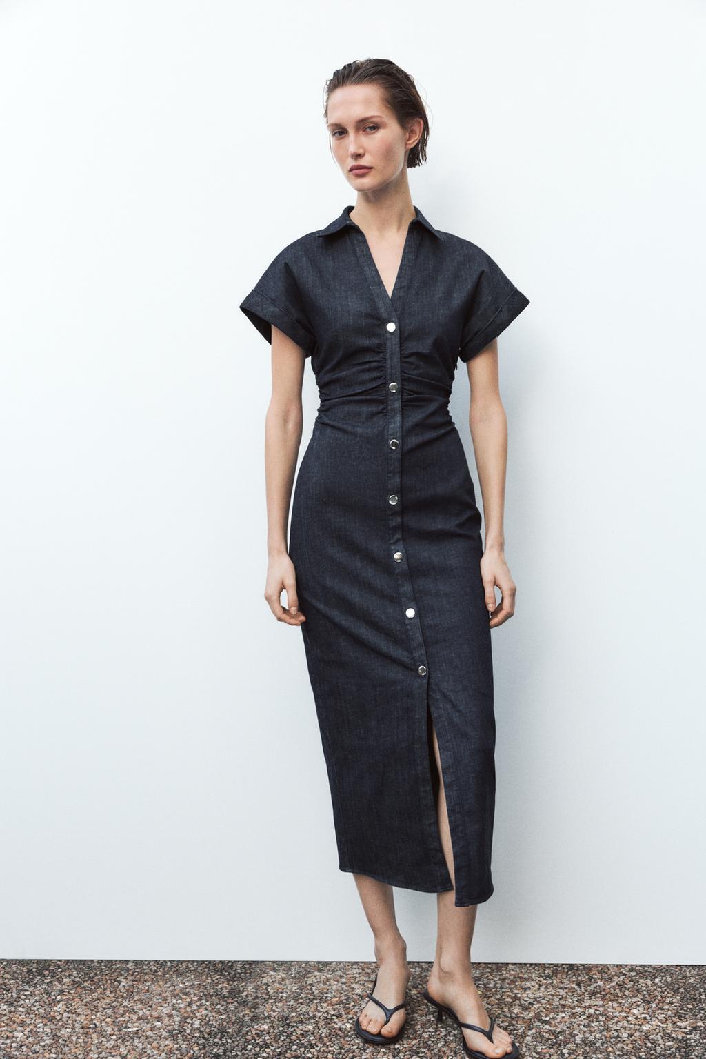 DENIM MIDI DRESS