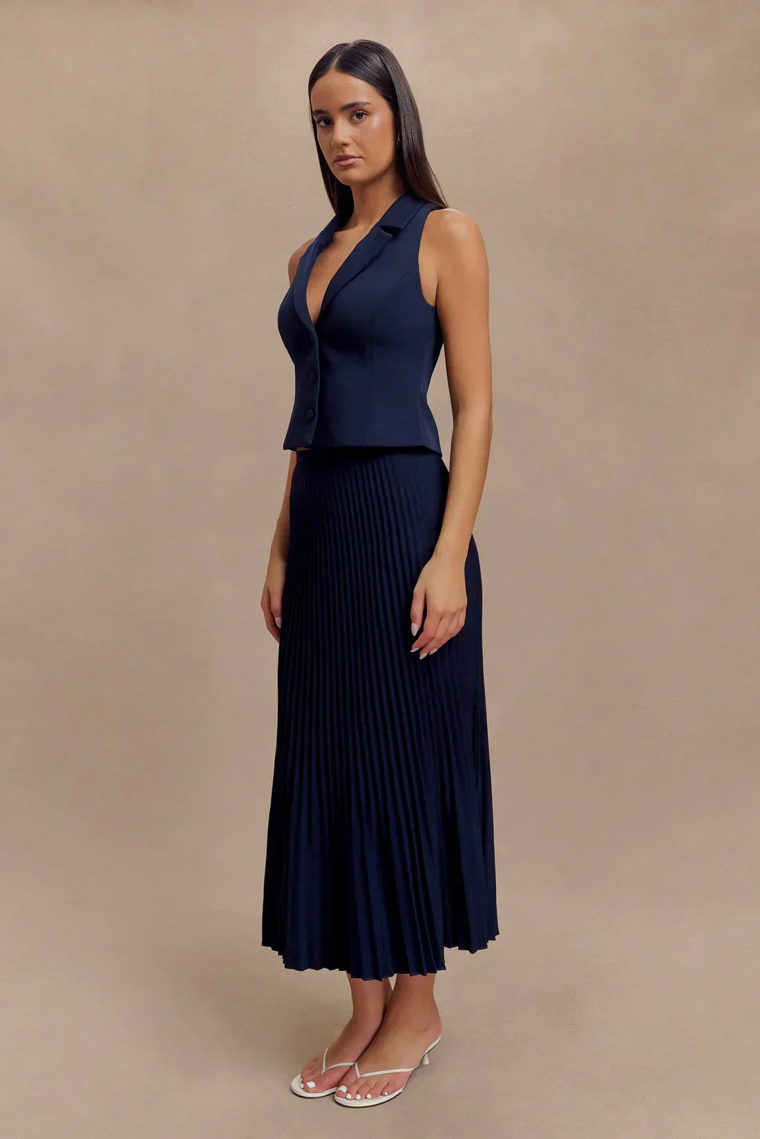 Pleated Midi Skirt