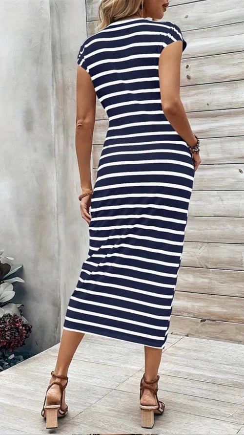Striped Bow Detail Dress