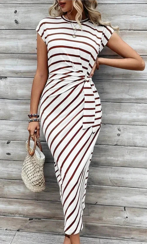 Striped Bow Detail Dress