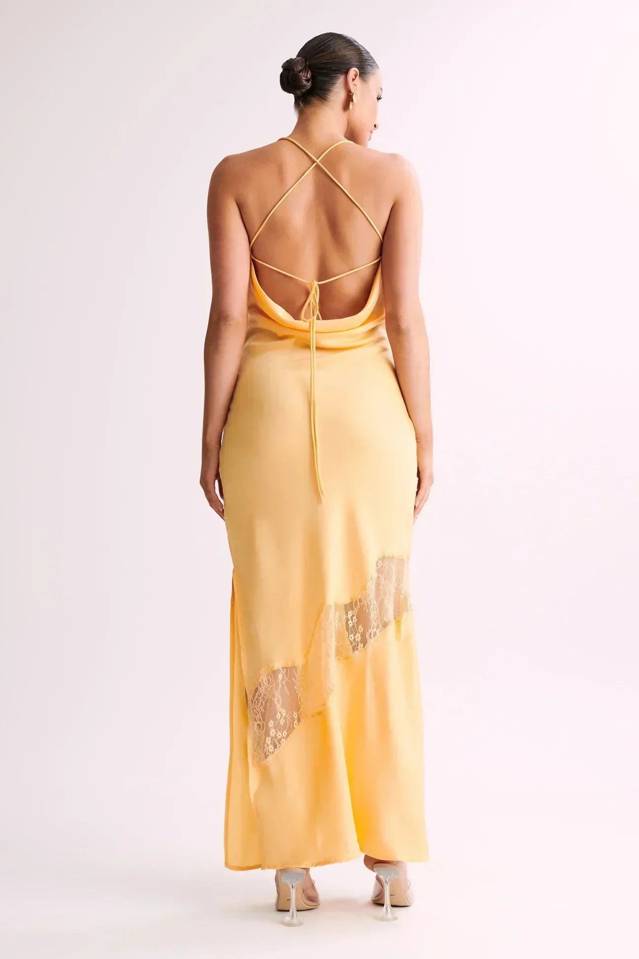 Raster Satin Midi Dress